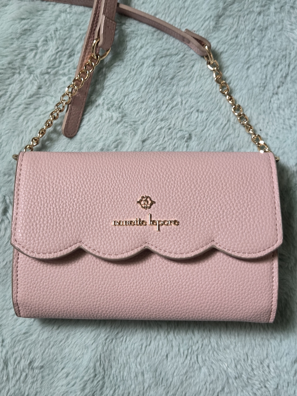 Nanette Lepore Ruthie Scallop Flap Wallet On A Chain in pink - Picture 3 of 9